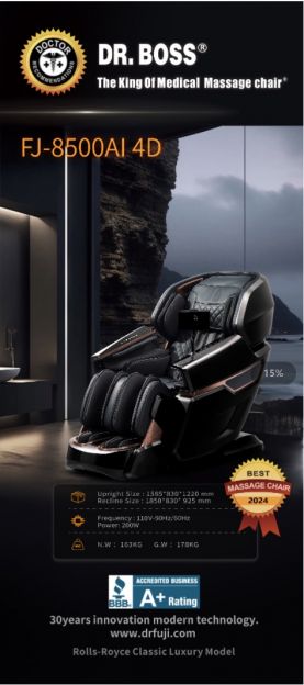 FJ-8500 AI-4D Rolls Royce Luxury Class Massage Chair, the king of the medical massage Chair (Hot)